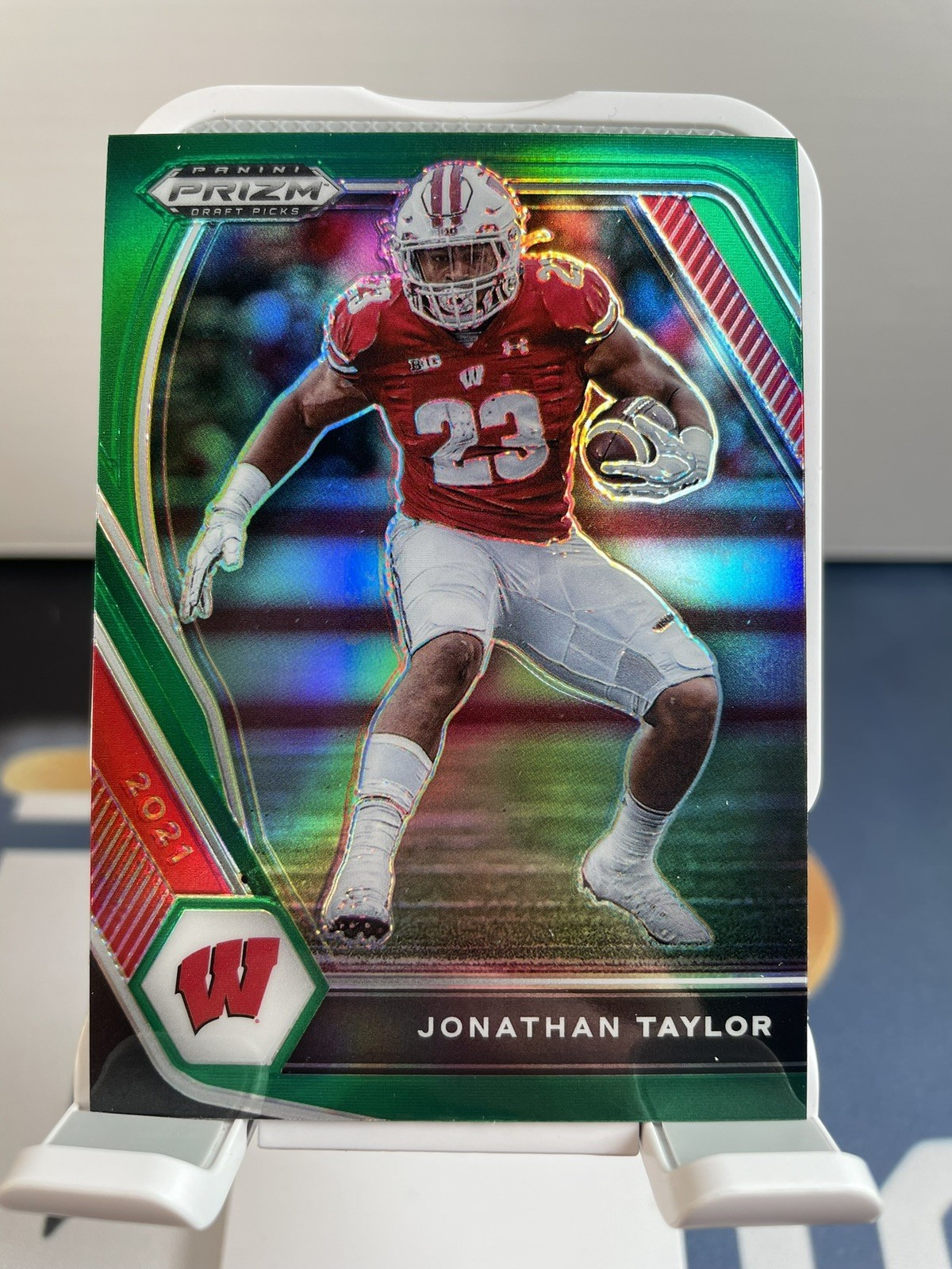 2021 Panini Prizm Draft Picks Collegiate Green #76 Jonathan Taylor Colts Badgers