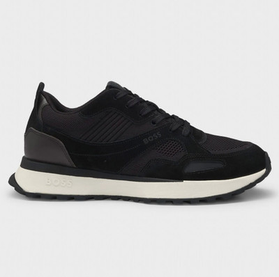 Boss Herren Sportschuhe Schwarz Freizeit Sneaker mit Logo - Jonah Runn Größe 10