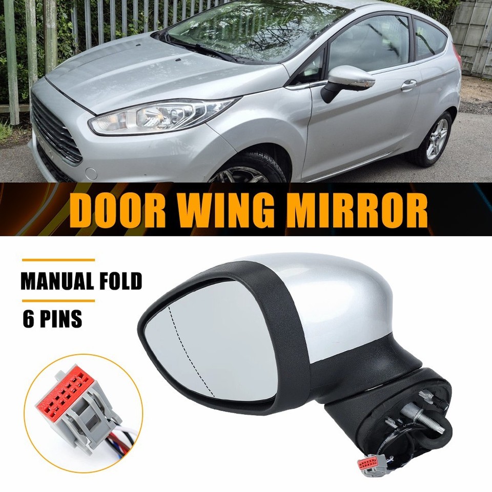Ford Fiesta Mk7 (2013-2017) Right/Drivers Side Wing Mirror – Frozen White – Heated – Manual Fold