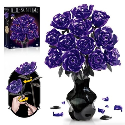 Rose Rotating Everlasting Flower Building Set (866PCS) Compatible Artificial ...