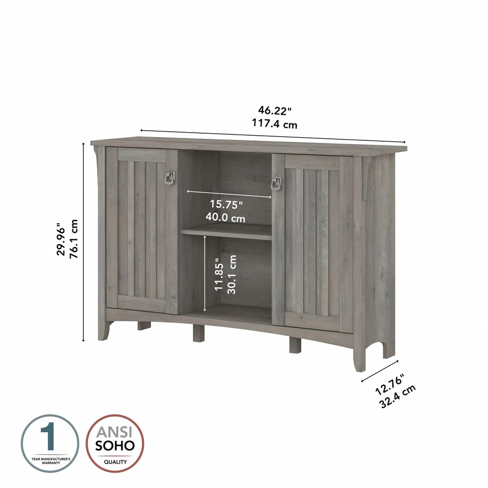Salinas Accent Storage Cabinet with Doors in Driftwood Gray - Image 3 of 4