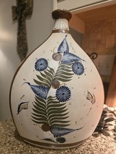 LARGE TONALA MEXICAN POTTERY SHOULDER VASE 13" TALL