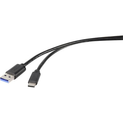 Renkforce RF-4535908 USB-A TO USB-C Cable Black 3.00M