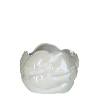 Vase Fische Dh 17X12 Cm Weiß Blumenvase Blumengefäß