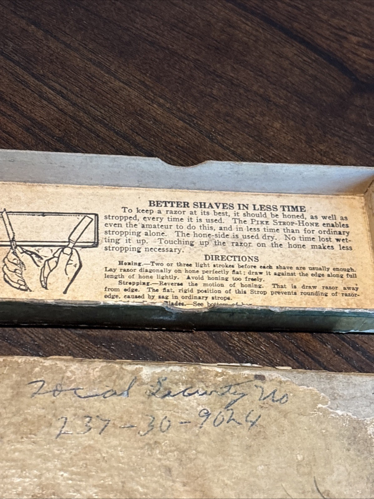 Nice Vintage PIKE EZY EDGE - Razor Hone - Sharpening Stone - In Box