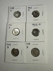 Lot of 6 Genuine Mercury (Winged Liberty Head) Silver Dimes – 90% Silver