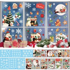 262PCS Christmas Window Clings Colorful Santa Claus Kids Room Windows Sticker...