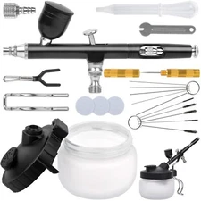 Airbrush Gun with Airbrush Cleaning Kit, Airbrush Kit Spray Gun 0.3mm Needles...