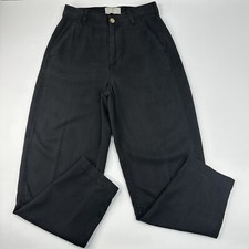 Everlane Relaxed Chino Women 2 Black 100% Tencel Tapered Wide Leg High Rise Pant