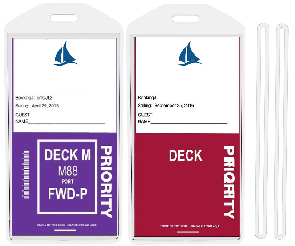 EASY READ REGISTER 8 Luggage Cruise Tag Holders for PRINCESS, CARNIVAL, HOLLAND AMERICA, NORWEGIAN