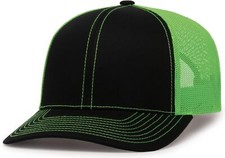 Pacific Headwear Snapback Trucker: Stylish One Size, Black/Neon Green/Black