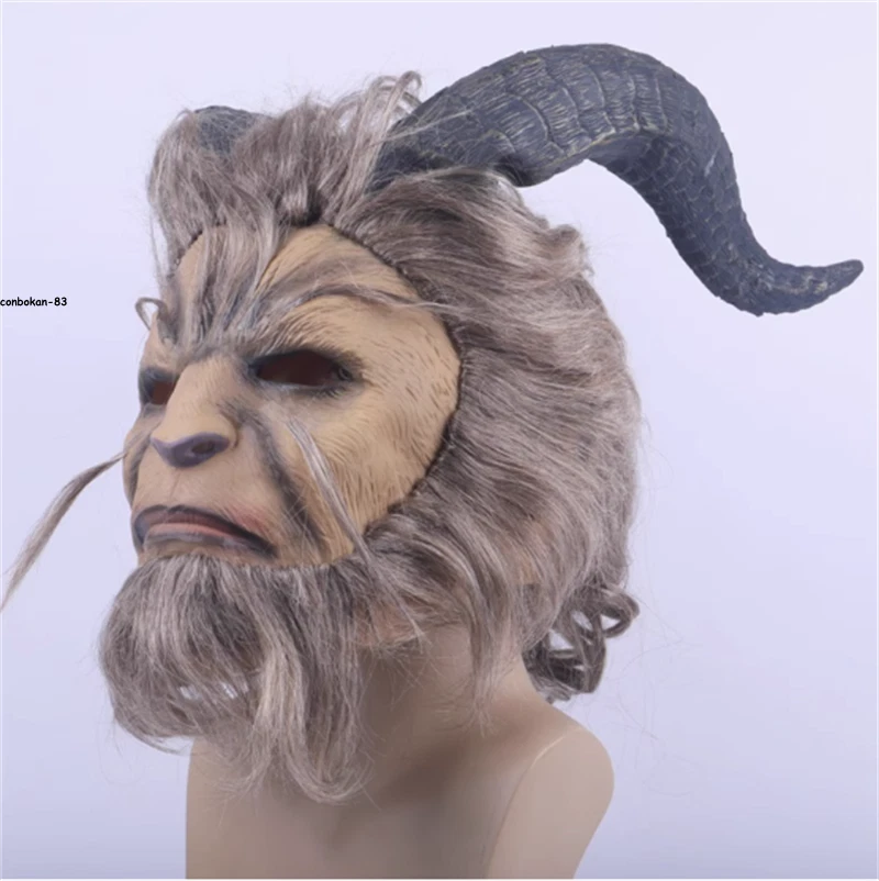 La Bella y la Bestia 1:1 Réplica Máscara Príncipe Bestia Fiesta de Halloween Juegos con disfraces utilería Foto 2 de 4