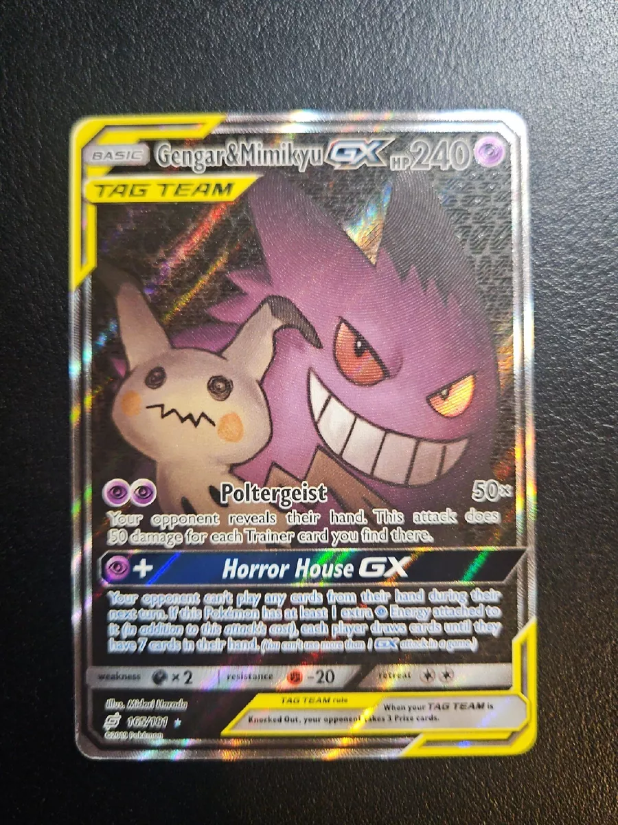 Carta Pokémon Gengar/Mimikyu GX de segunda mano por 15 EUR en