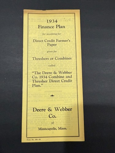 1933 John Deere High Lift Mower Brochures & John Deere Postal Card....3 Items - Picture 11 of 15