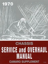 1970 Chevrolet Camaro Chassis Service and Overhaul Manual Supplement