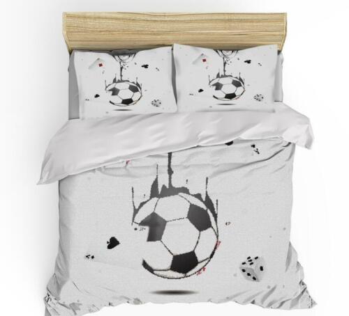 3D Football Pattern ZHUC494 Bed Pillowcases Blanket Cover Set Zoe-