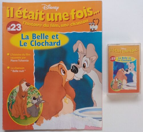 K7 Cassette Audio Disney Il Était Une Fois n°23 La Belle et Le Clochard + Livre  - Afbeelding 1 van 8