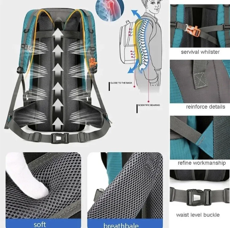 70L Rucksack für Männer Wandern Camping Outdoor Reise Trekking Wasserdicht Damen - Bild 3 von 4