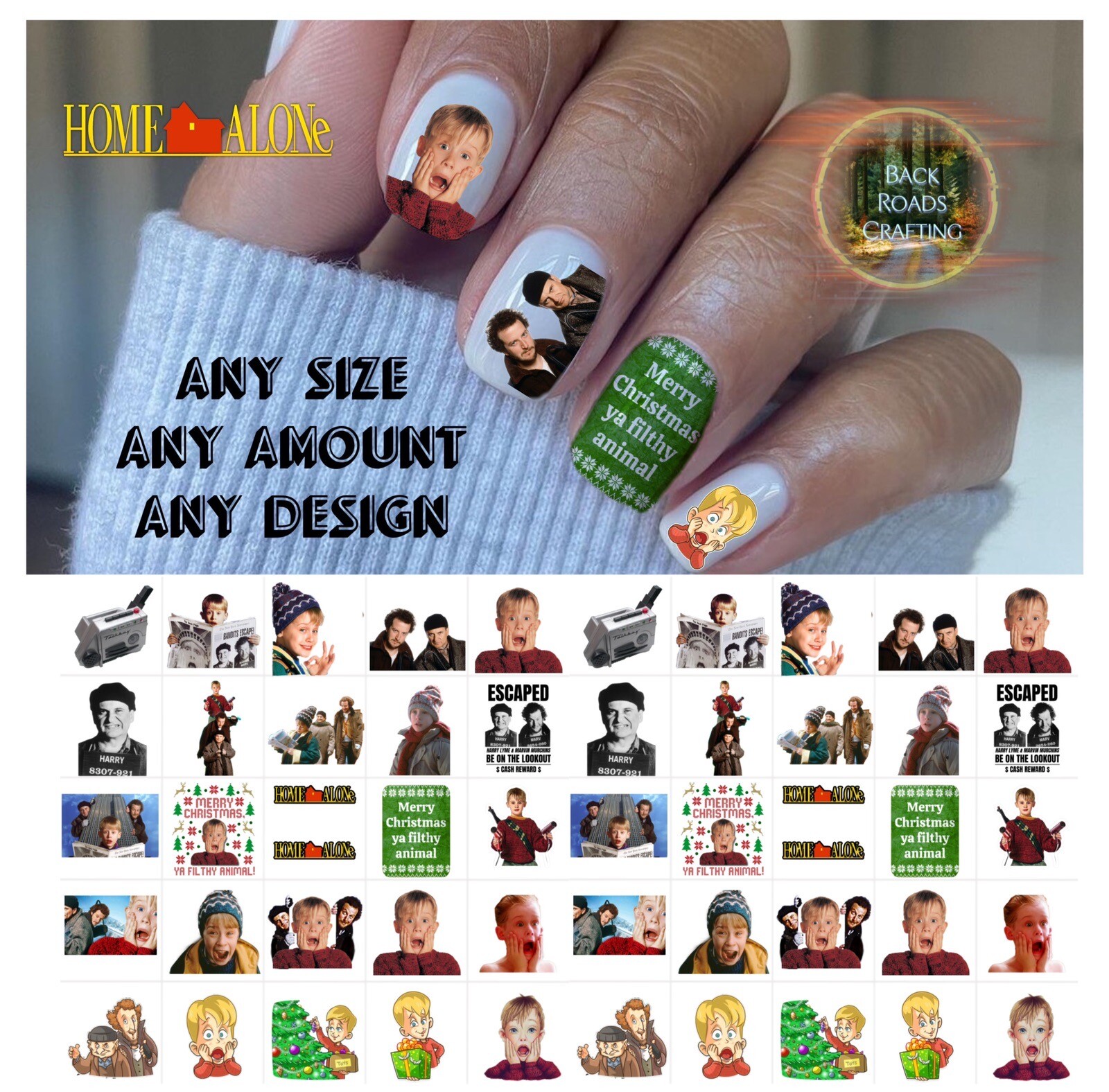 Home Alone Waterslide Nail Decals Set Of 50 Instructions & Bonus And More