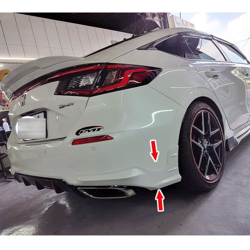 Painted Black Fit Honda Civic 11th 5D Rear Bumper Extension Aprons Lip Splitter - Picture 4 of 5