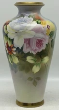 Antique Nippon Hand Painted Japan Morimura Vase  8 1/2" H