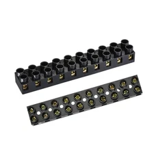 2Pcs 10 Position 500V 20A Terminal Block Wiring Electric Barrier Strip Dual Row