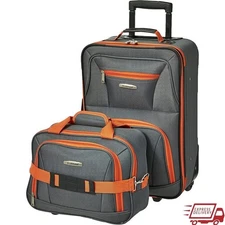 Expandable Softside Luggage Set 2 Piece Travel Suitcase W/ Telescoping Handle US