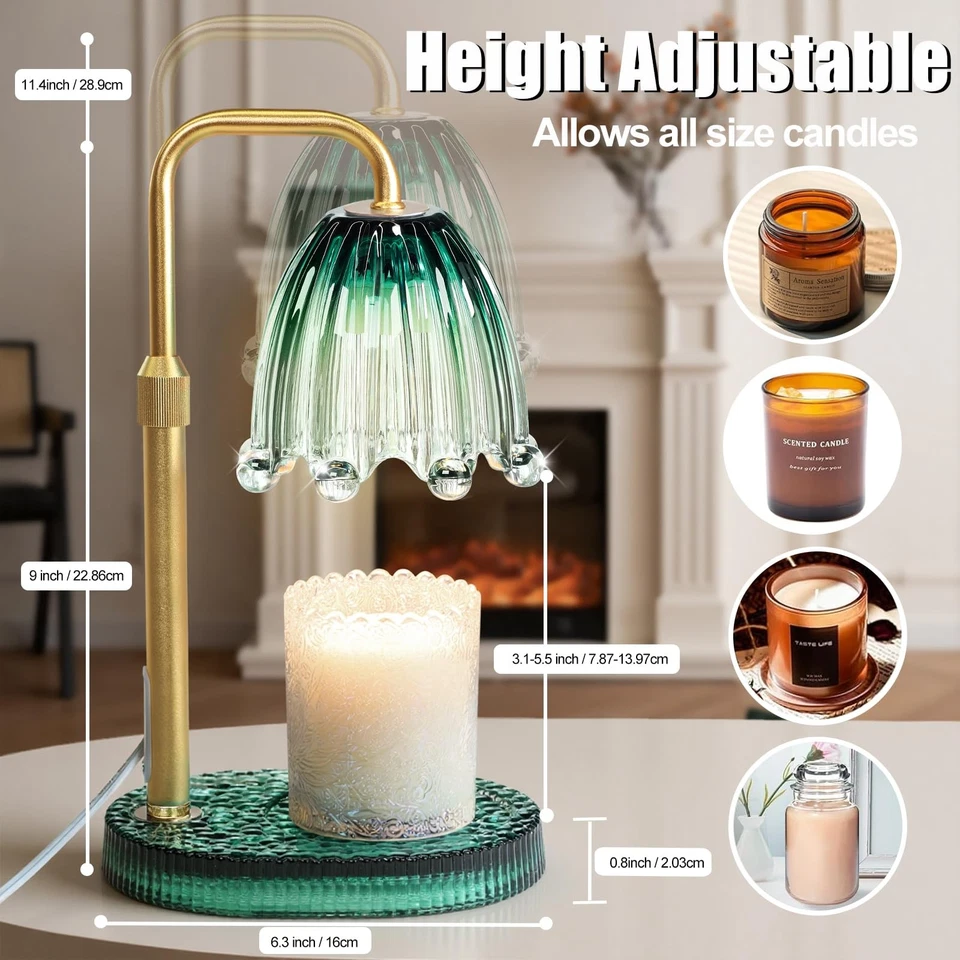 Lámpara Calentador de Velas con Temporizador - Calentador de Fusión de Cera con Altura Ajustable y Di... Foto 2 de 4