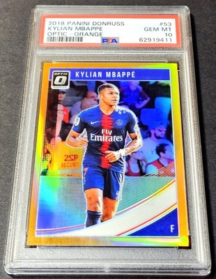 2018 Panini Donruss Optic Orange /99 Prizm Kylian Mbappe Rookie PSA 10 #53 PSG