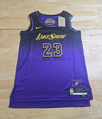 良品 NBA LAKERS レブロンジェームズ シティエディション ユニフォーム Nike LA Lakers City Edition Lebron James Jersey Men's Size X-Small