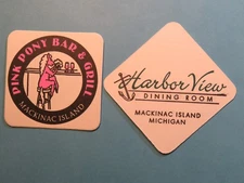 Beer Coaster ~ PINK PONY Bar & Grill / Harbor View Dining - Mackinac Island, MI