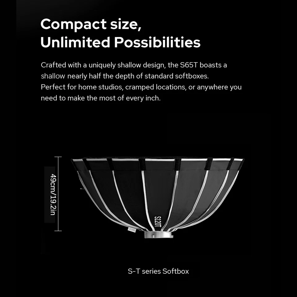 Godox S120T 47.2" Paraguas Softbox Bowens Montaje con Difusor Liberación Rápida GZGF Foto 2 de 4