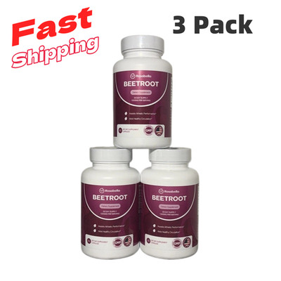 3X Rosabella Organic Beet Root Capsules 1300mg   Circulation & Vitality Support