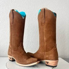 Lane EMMA JANE Womens Cowboy Boots 6.5 Toffee Suede Western Cowgirl Mid Calf