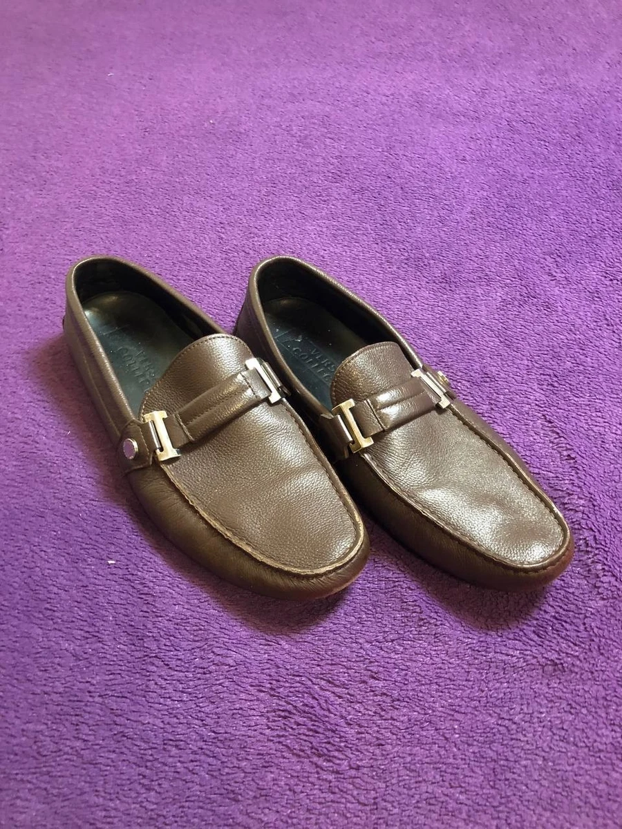 Versus Versace (Vintage) Brown Tan Leather Penny Loafers Shoes Size 8 US. 41 EU Versace - Logo-Embellished Leather Penny Loafers - Brown Versace main image 4