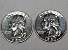 2 Coin Lot 1957 Washington Quarter Proofs