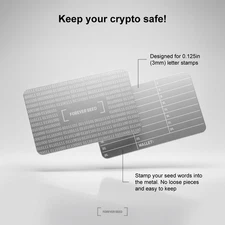 Forever Seed Stainless Steel Metal Wallet Stamp Plate Seed Phrase Storage