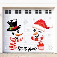 28PCS Christmas Garage Door Decorations Magnets - Snowman Snowflake Xmas Holiday