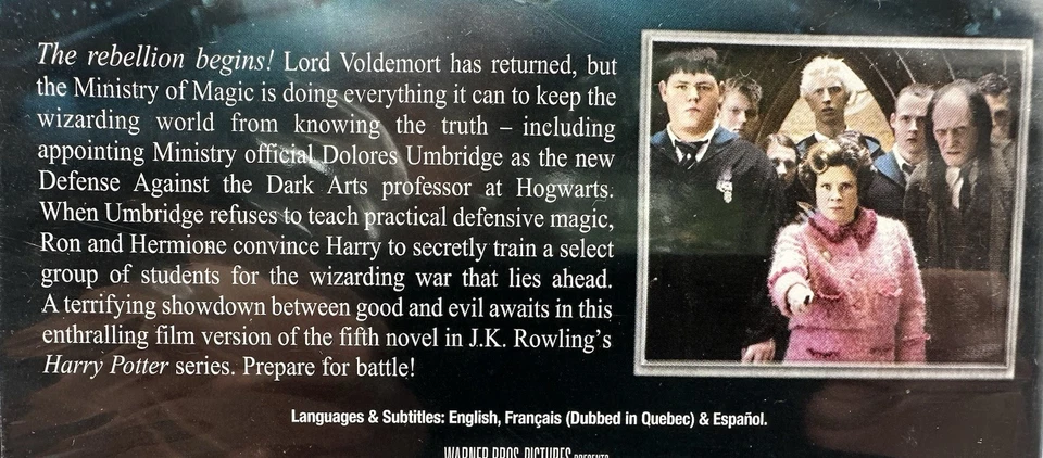 Harry Potter and the Order of the Phoenix DVD Widescreen Daniel Radcliffe 2007 - Image 3 of 3