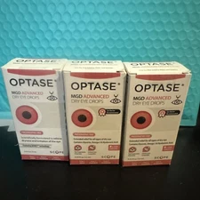 Lot Of 3 Optase MGD Advanced Dry Eye Drop 3 full Size/New- Expires- 09/26+