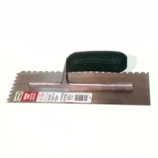 HYDE, 11"X4 1/2" FLAT V-NOTCH ADHESIVE TROWEL, 19015, 079423190153