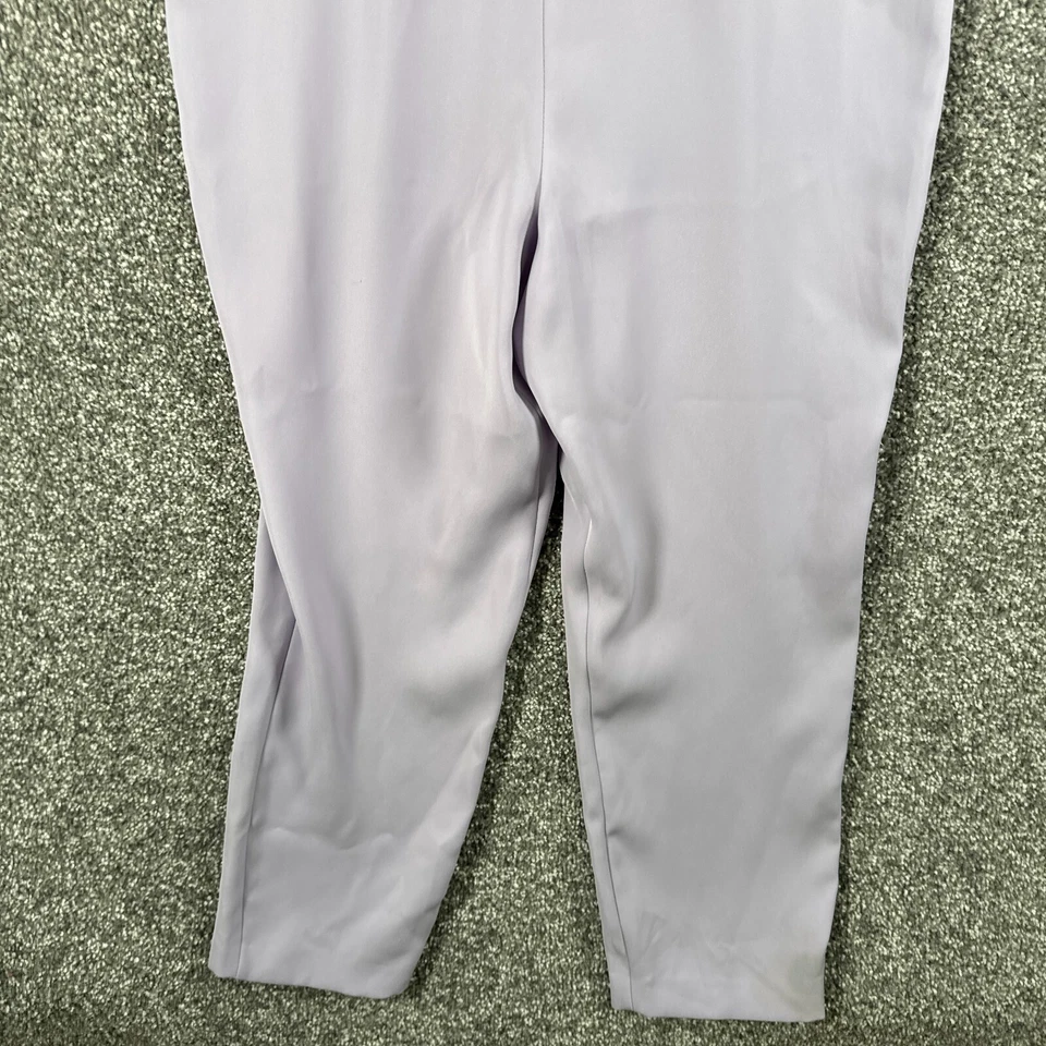 Mint Velvet Jumpsuit Womens UK 12 Purple Straight Cropped Leg Zip Back Party - Image 3 of 4