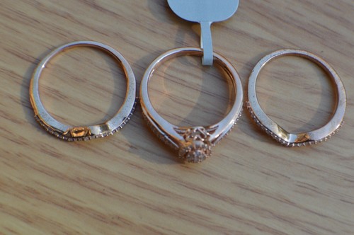 0.50ct Pink Diamond Stackable Rings(3) 14K Rose Gold over Sterling Silver Size 8 - Picture 7 of 11