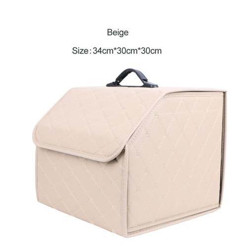 Scatola Organizer Baule Auto in Pelle PU Borsa Deposito Auto con Coperchio Pieghevole Durevole - Foto 30 di 40