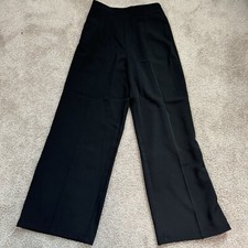 Women s Black Dress Pants, Wide Leg, High Waisted, Pockets