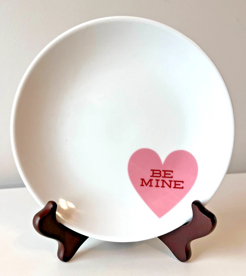 4 CRATE & BARREL Love Heart Valentines Anniversary 6.5" Tidbit Dessert Plates - Image 3 of 4