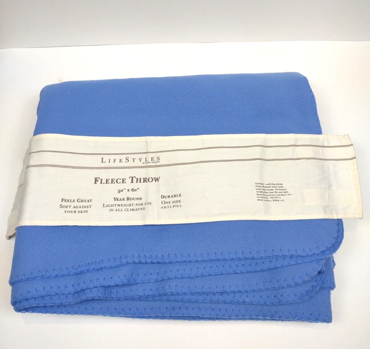 Belk Home Accents Soft Fleece Throw Blanket Throw Blanket 50x60 Blue | eBay