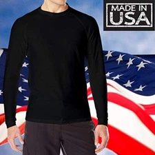 **25% OFF SALE - Men's Black Swim Shirts/Rash Guards  - Made in the USA