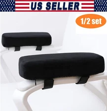 2 Thick Memory Foam Chair Armrest Pads Office Chair Arm Elbow Rest Covers Set US