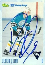 Deron Quint autographed Hockey Card (Sudbury, CHL) 1993 Classic #109